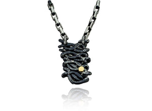 Blackened Niobium and 18k Gold Pendant