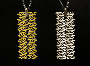 Woven Fire Pendant in 24k Gold & Sterling Silver