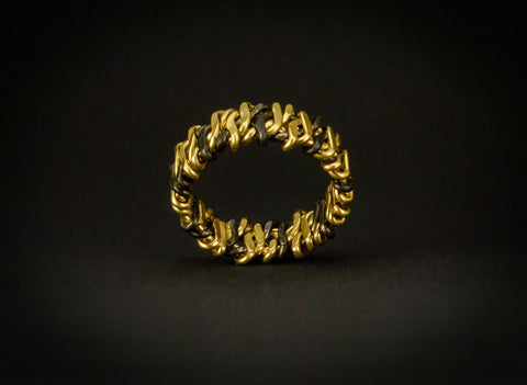 Woven Flame Ring in 18k & Niobium