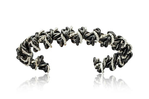 Twisted Sterling and Black Niobium Cuff