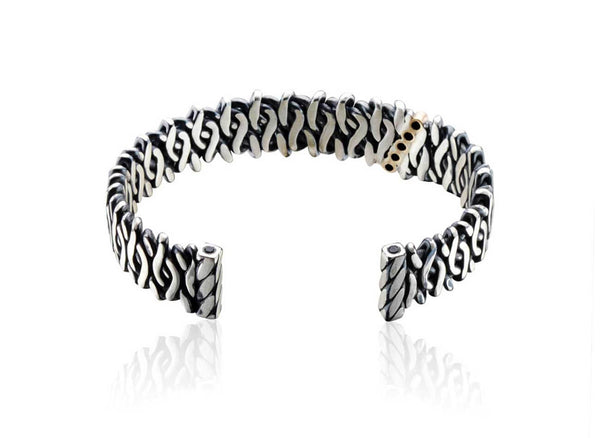 Woven Fire Cuff with Black Diamonds