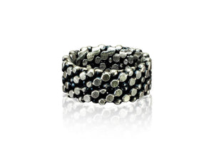 Men's tarnished silver ring